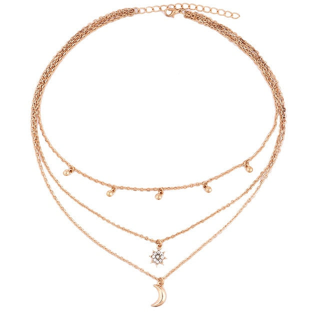 Jewelry Multi Layer Beads Choker Necklaces for Women