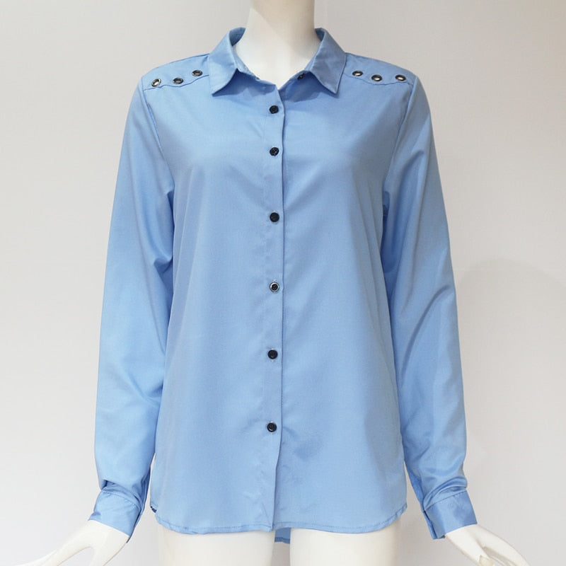 Blusa de manga larga con cuello