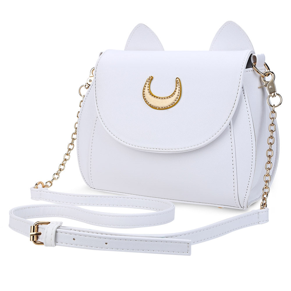 Guapabien Cat Shape Crescent Detachable Strap Rivet Shoulder