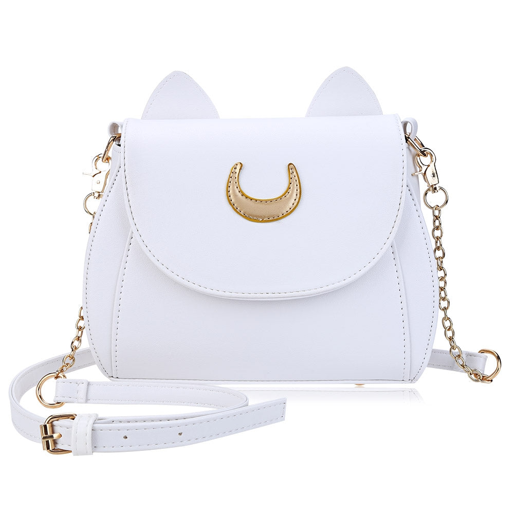 Guapabien Cat Shape Crescent Detachable Strap Rivet Shoulder