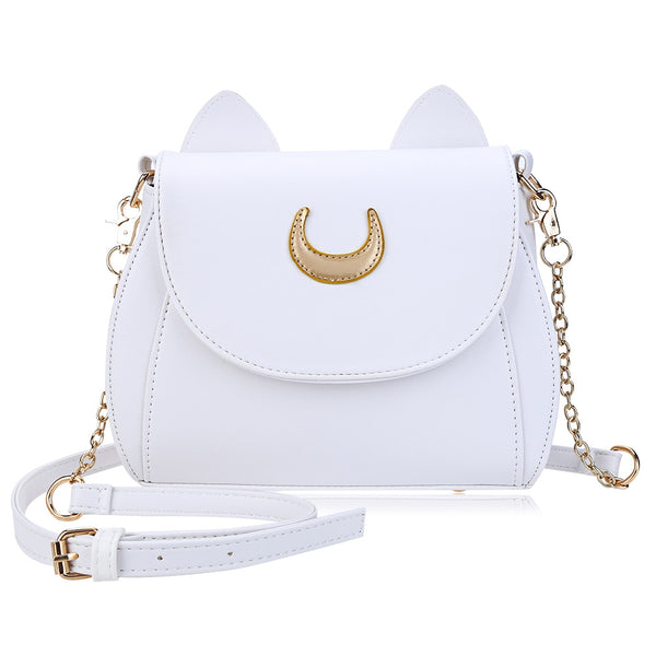 Guapabien Cat Shape Crescent Detachable Strap Rivet Shoulder