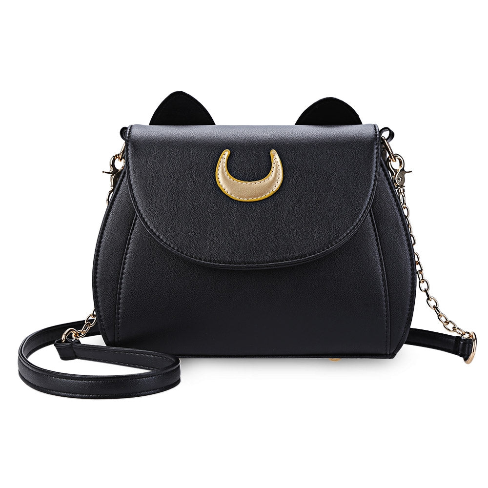 Guapabien Cat Shape Crescent Detachable Strap Rivet Shoulder