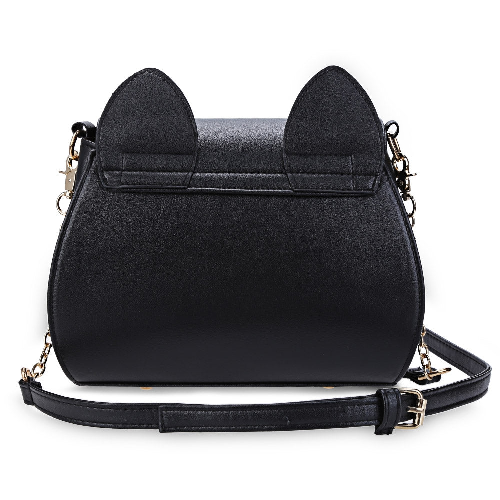 Guapabien Cat Shape Crescent Detachable Strap Rivet Shoulder