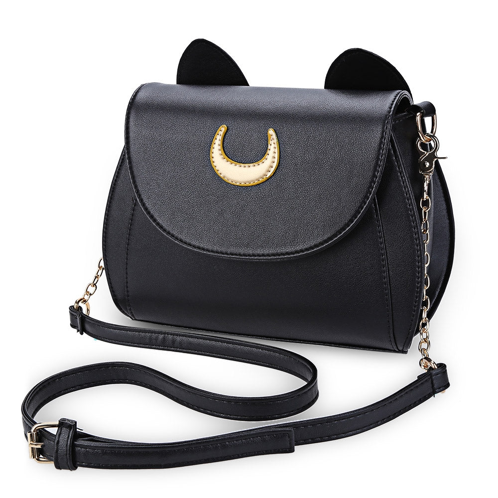 Guapabien Cat Shape Crescent Detachable Strap Rivet Shoulder