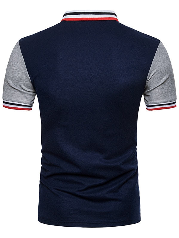 Polo de manga corta a rayas en contraste de color