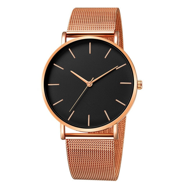 Montre Femme Modern Fashion Black Quartz Watch