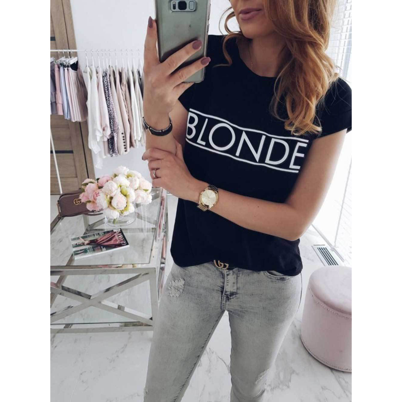 Blusa de mangas cortas, casual