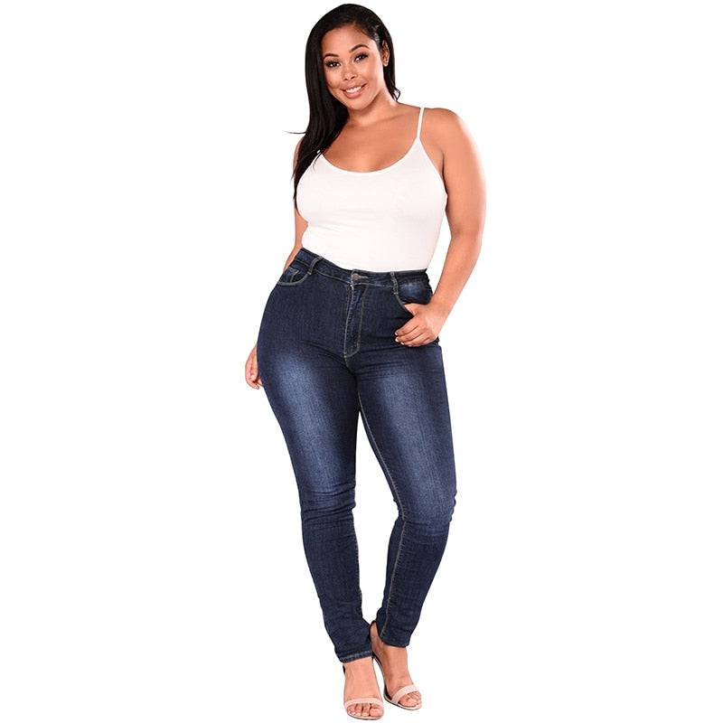 Jeans de cintura alta talla grande