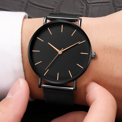 Montre Femme Modern Fashion Black Quartz Watch