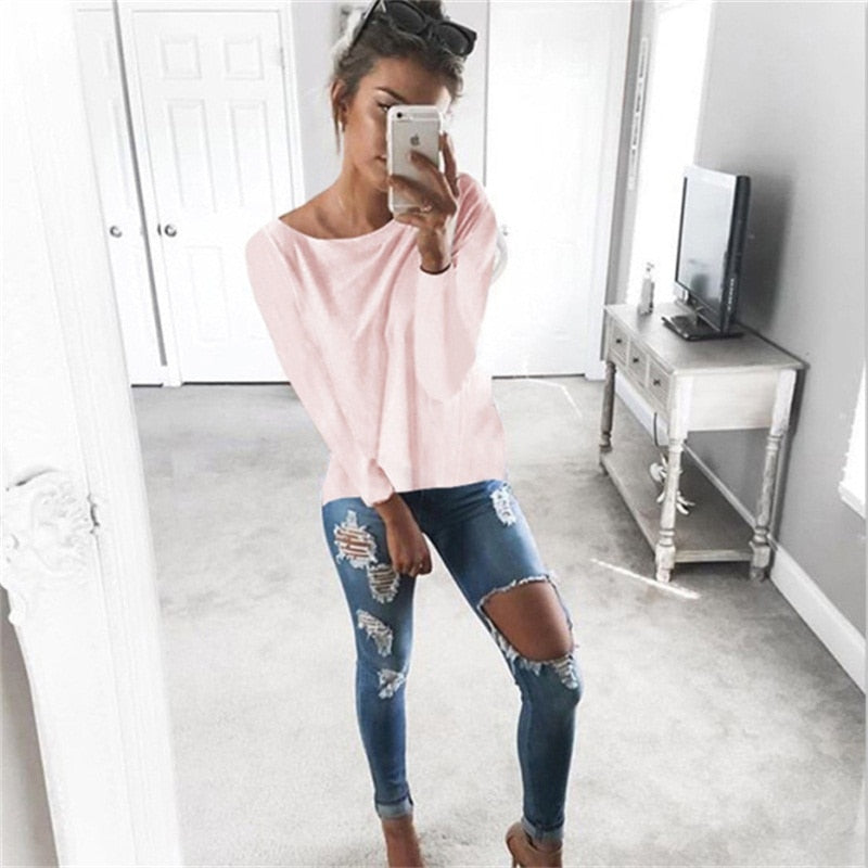 Camisa suelta para mujer Tops Moda casual