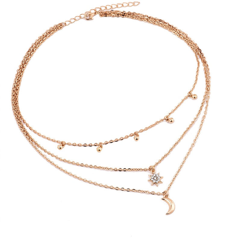 Jewelry Multi Layer Beads Choker Necklaces for Women