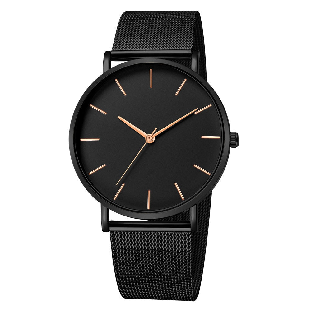 Montre Femme Modern Fashion Black Quartz Watch
