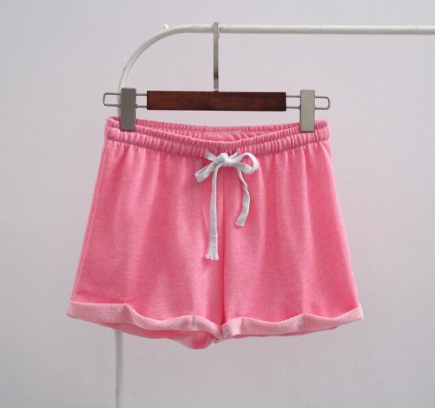 Pantalones cortos casuales sólidos de poliéster de cintura alta casuales deportivos