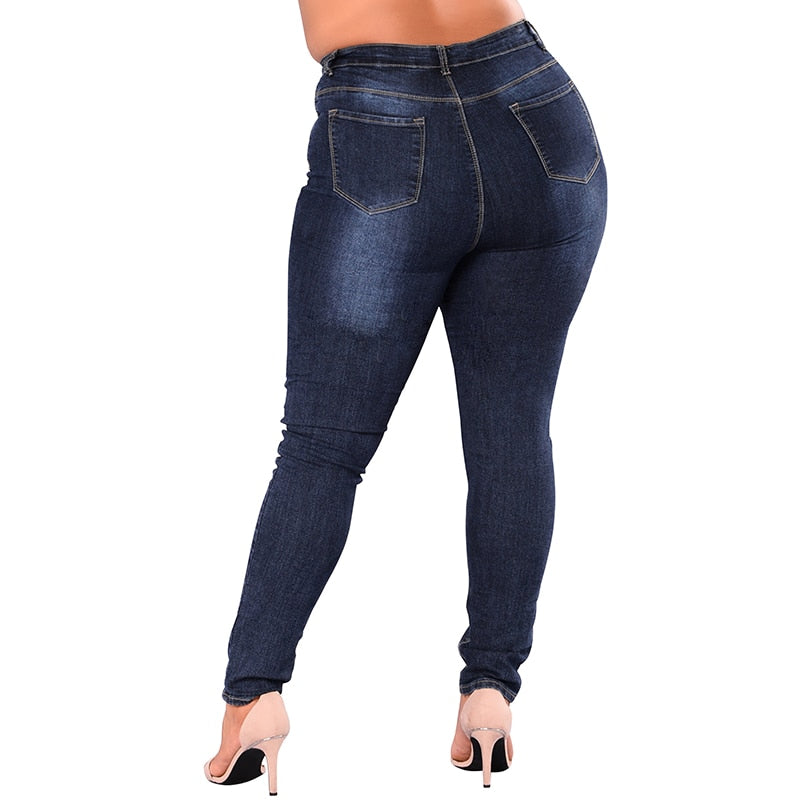 Jeans de cintura alta talla grande