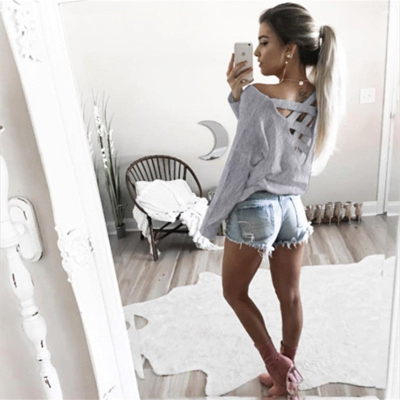 Camisa suelta para mujer Tops Moda casual