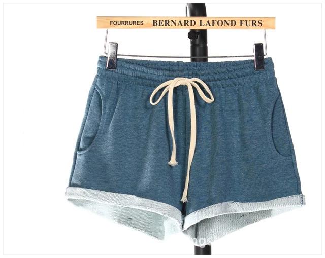 Shhorts cortos de algodón para mujer de talla grande con cordones elásticos