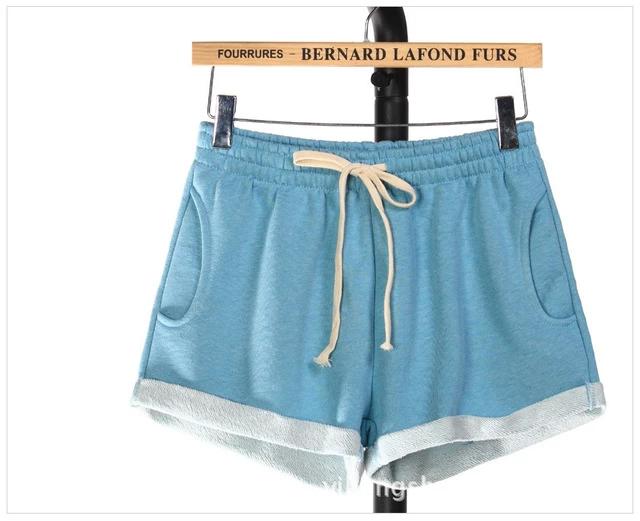 Shhorts cortos de algodón para mujer de talla grande con cordones elásticos