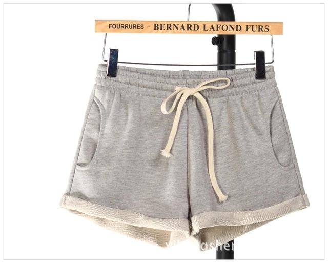 Shhorts cortos de algodón para mujer de talla grande con cordones elásticos