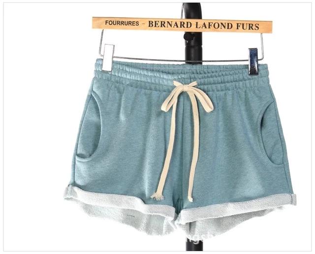 Shhorts cortos de algodón para mujer de talla grande con cordones elásticos