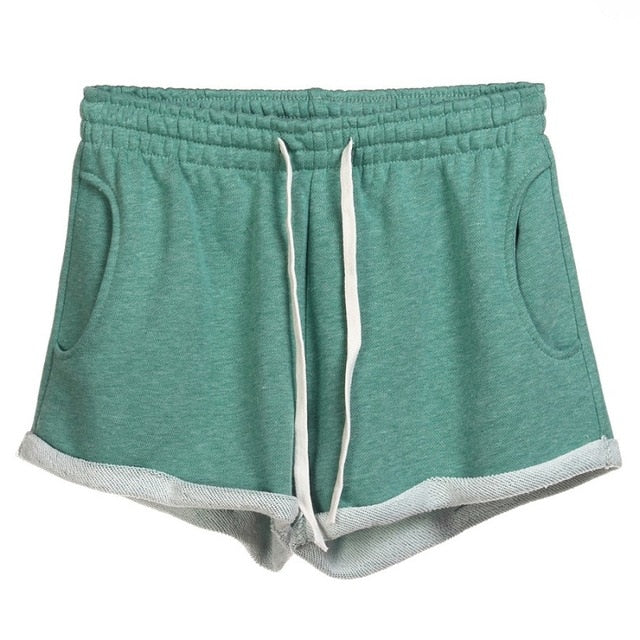 Shhorts cortos de algodón para mujer de talla grande con cordones elásticos