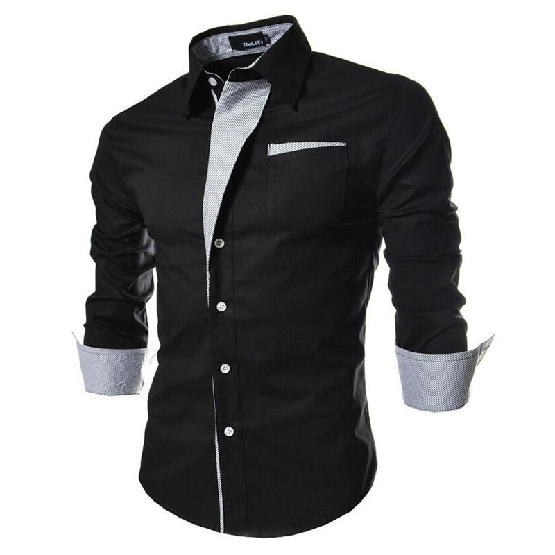 Camisas mangas largas de vestir para hombres, 5 colores