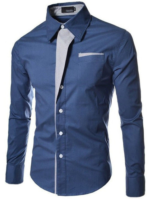 Camisas mangas largas de vestir para hombres, 5 colores