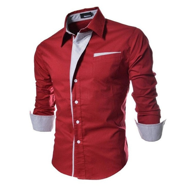Camisas mangas largas de vestir para hombres, 5 colores
