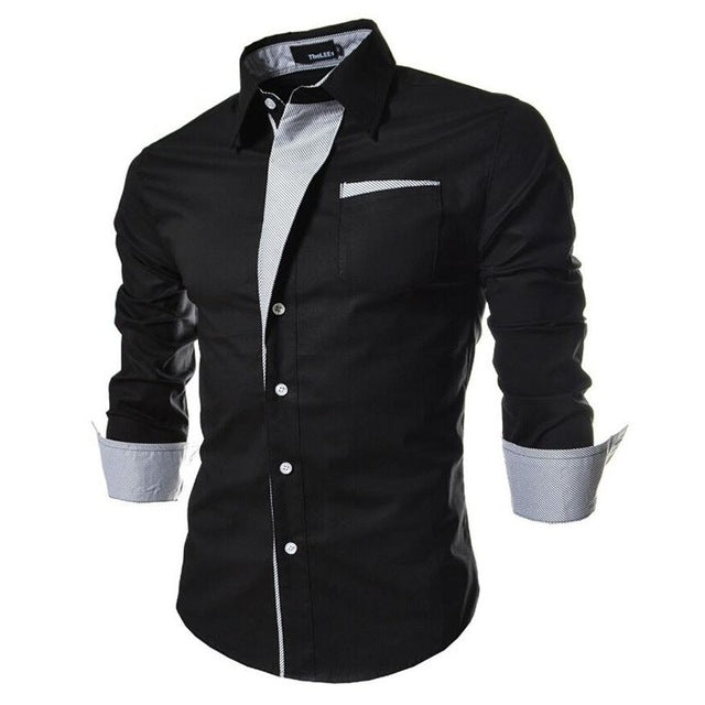 Camisas mangas largas de vestir para hombres, 5 colores